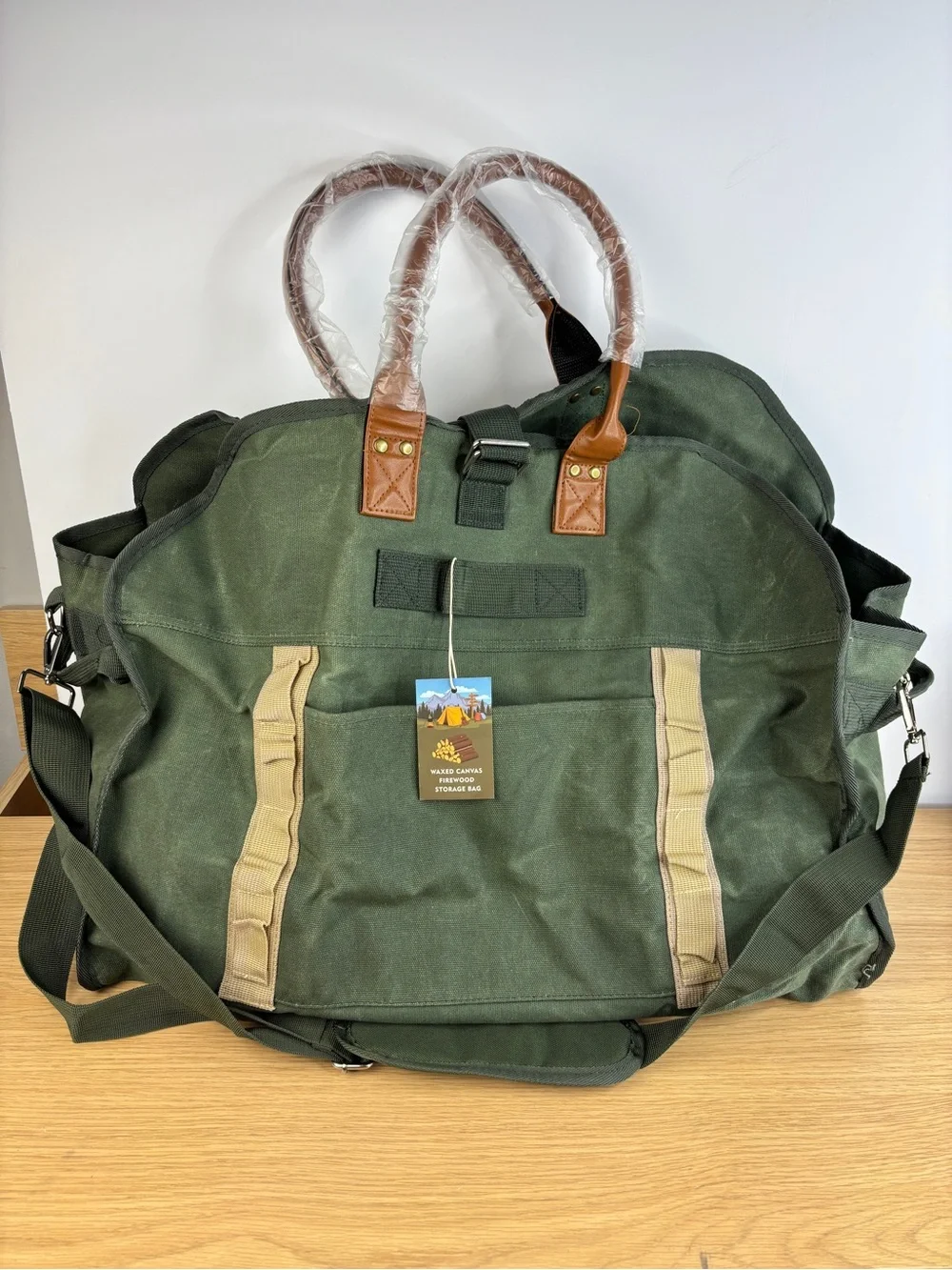 Waxed Durable Canvas Firewood Storage Bag NWT